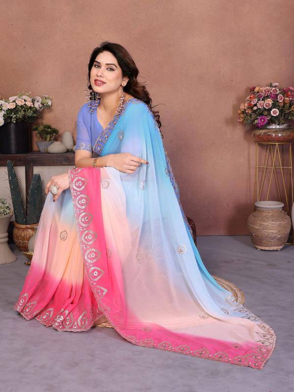 GC embroidery Wholesale sarees in Surat